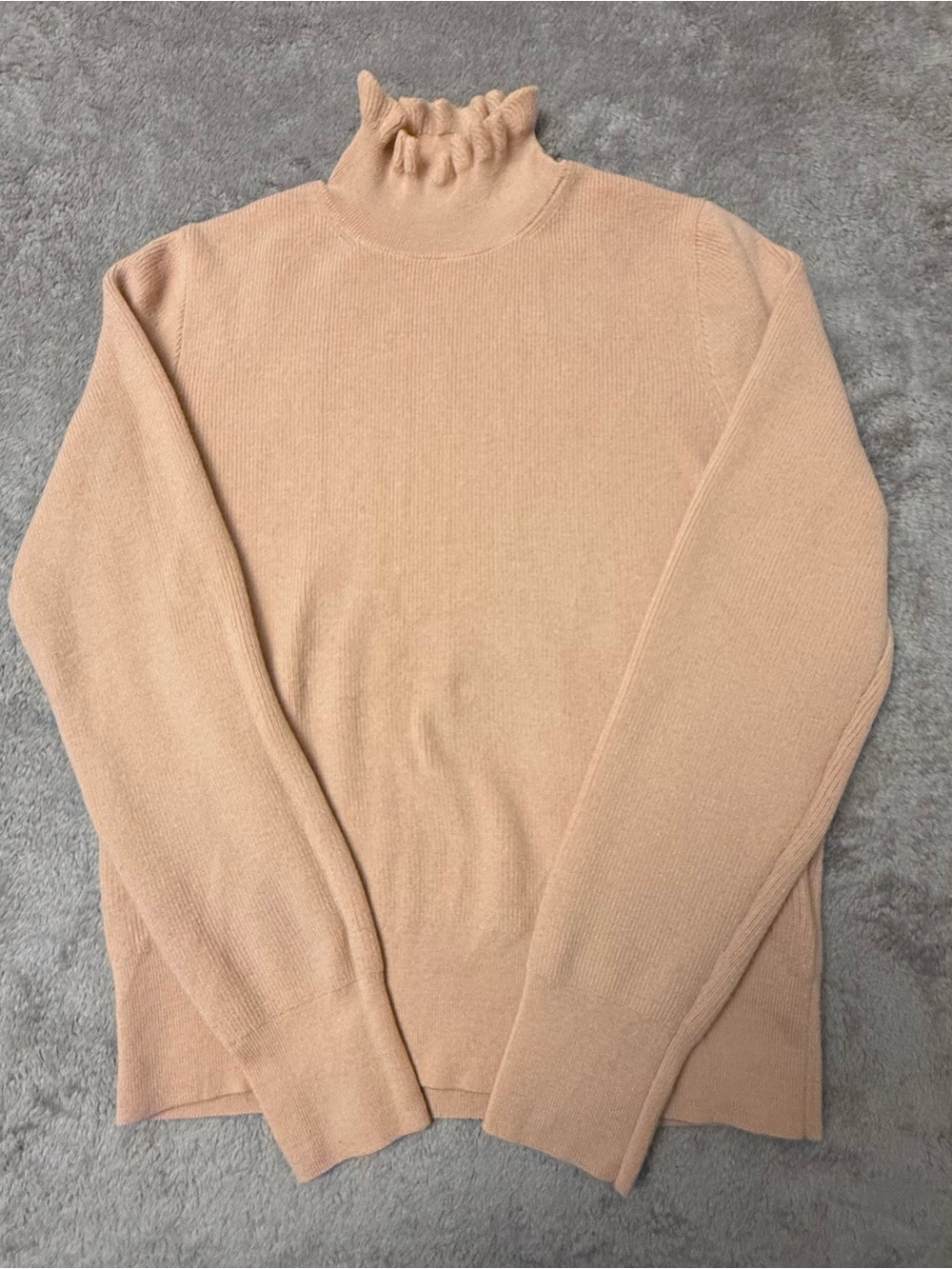 J. Crew Men's Soft Ruffle Turtleneck Sweater - Light Beige